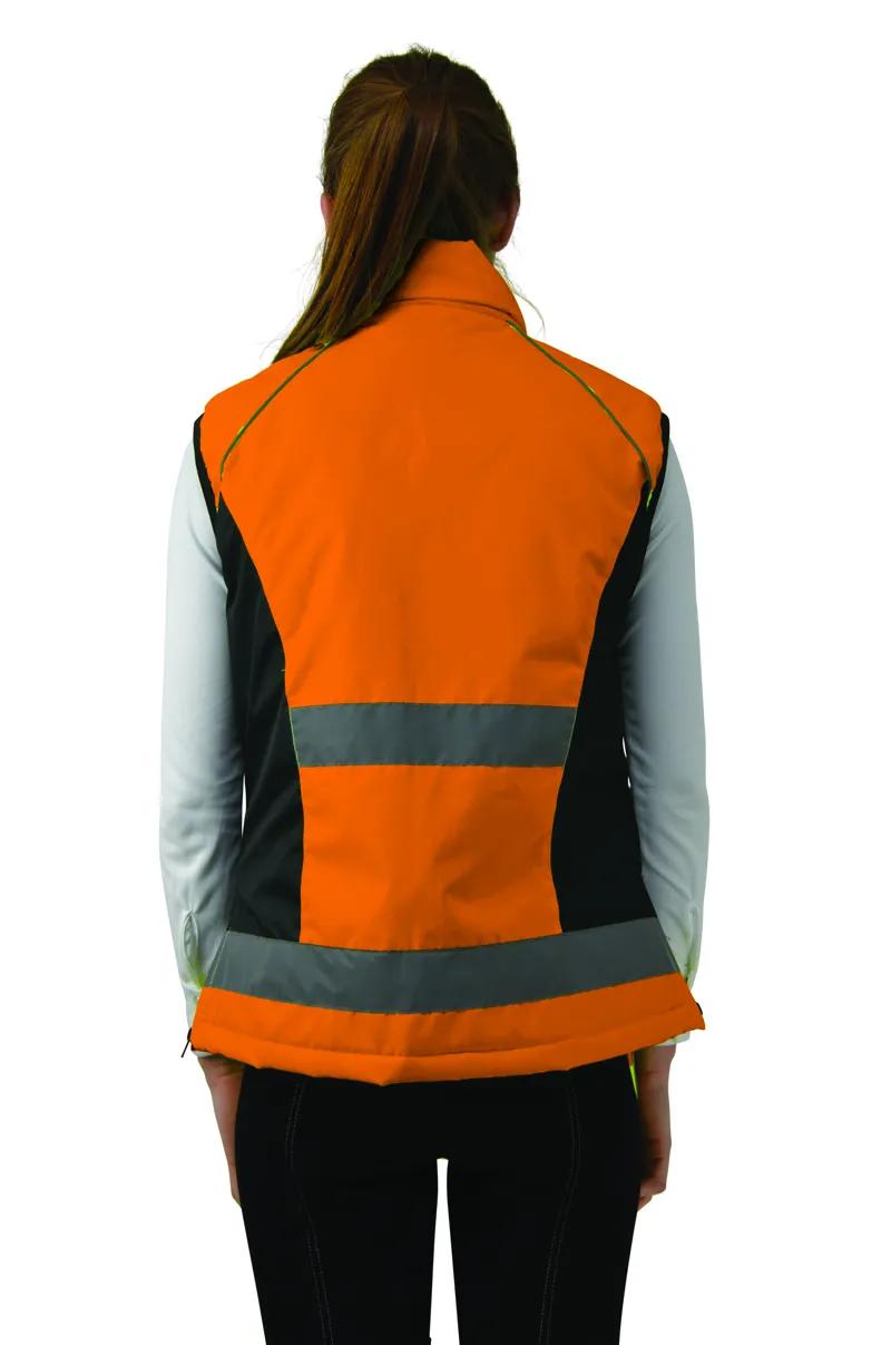 Hy Equestrian Ladies Padded Gilet - Orange-1
